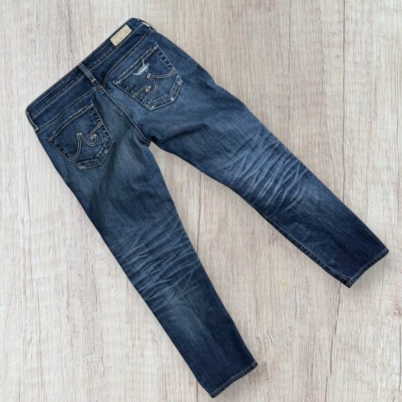 AG Adriano Goldschmied The Stilt Crop Cigarette Distressed Skinny Jeans 27 - Picture 5 of 9